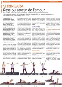2019 juillet – Le Journal du Yoga – Shringara Rasa ou saveur de lamour Michele Lefevre 1