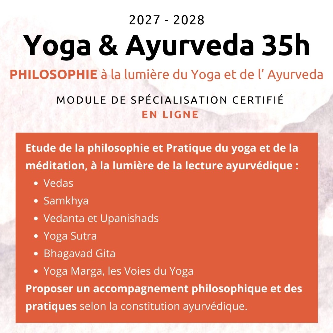 Module de spécialisation Yoga et Philosophie - PF8 Formation Yoga et Ayurveda, Stage