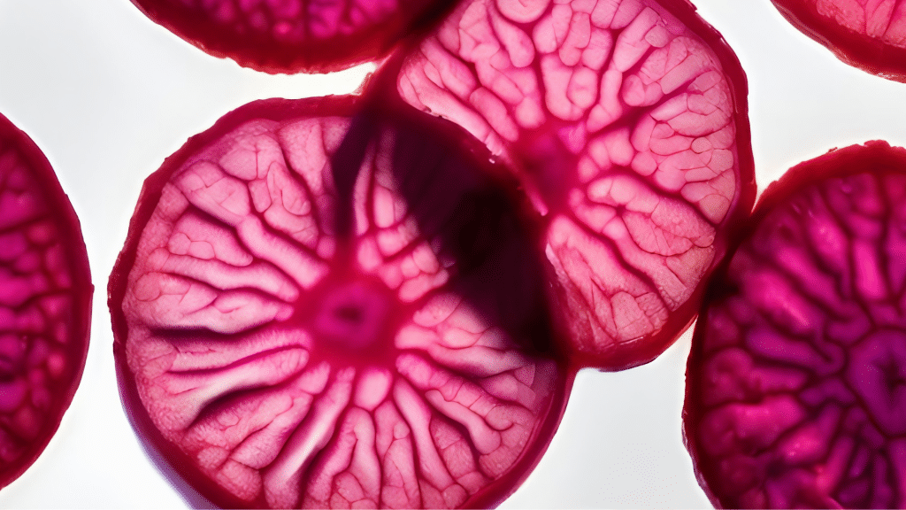 basilic et copeaux de bettrave