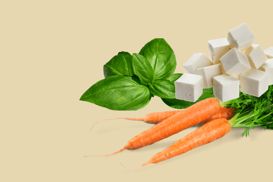 Pâté de tofu carotte parfumé au basilic